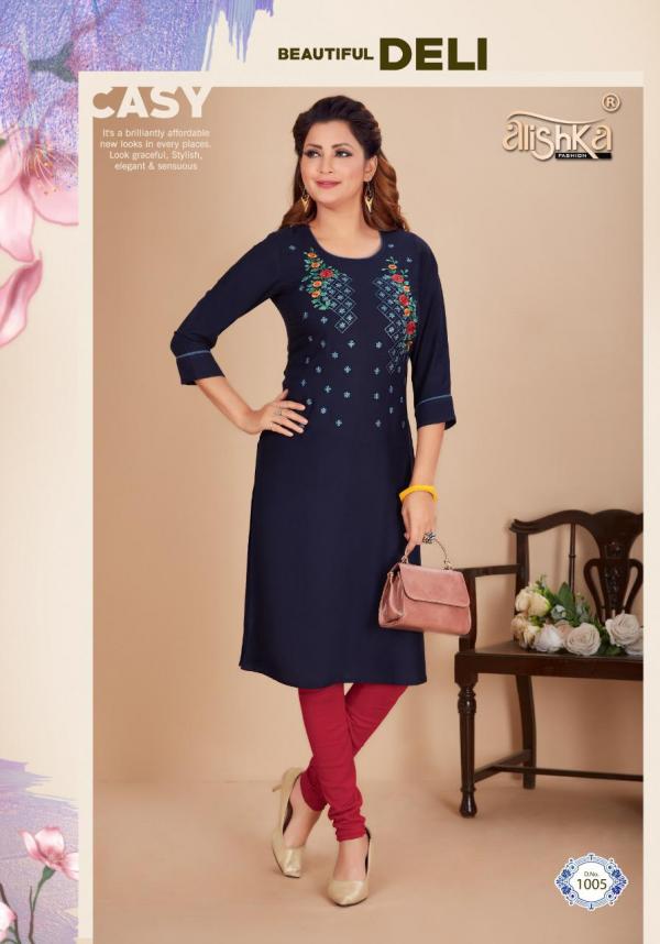 Alishka Titli Rayon Designer Embroidery Kurti